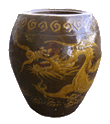 Antique Chinese Dragon & Phoenix Pot 1020