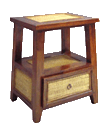 Teak and Rattan Side Table 1048