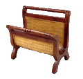 Teak and Rattan Newspaper Rack 1049