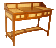 Bamboo and Teak Hutch Desk 1070