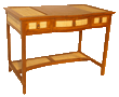 Bamboo and Teak Three Drawer Desk 1073