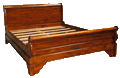 Teak Sleigh Bed 1084