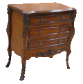 Carved Mahogany Three Drawer Side Table 1086