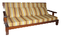 Striped Teak Sofa - 1128