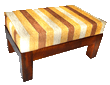 Teak Striped Ottoman - 1130