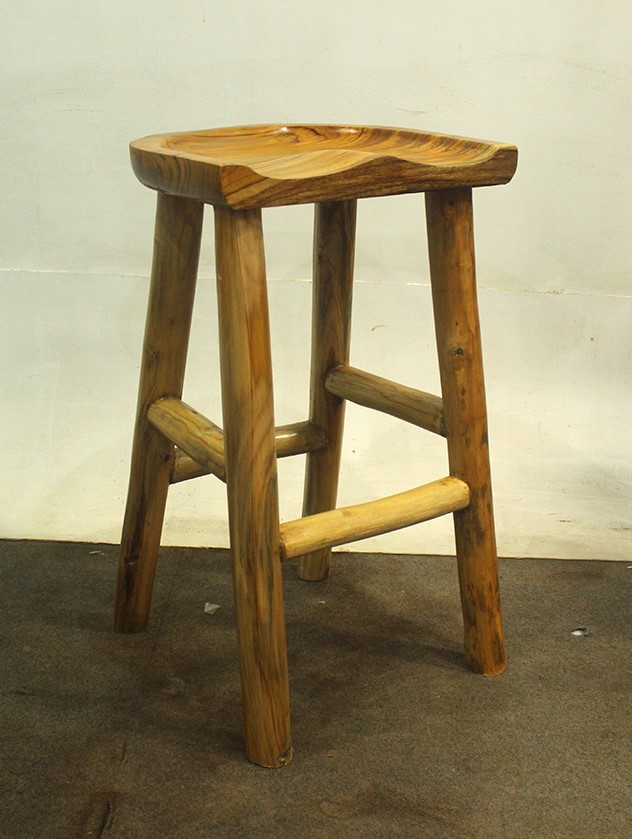 Teak Root Saddle Bar Stool