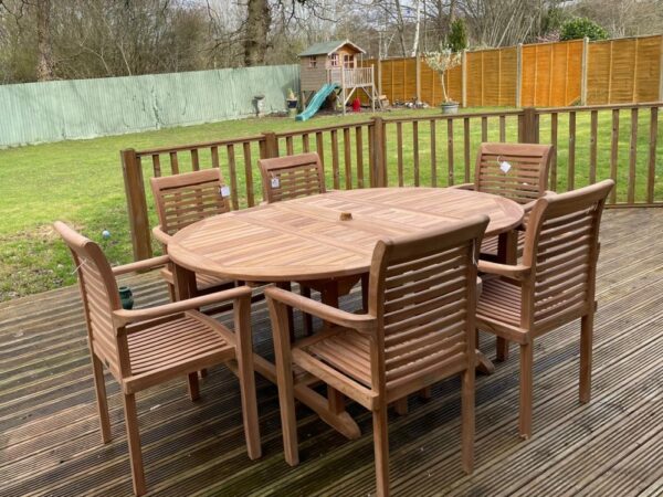 Oval Teak Garden DinningSet 1